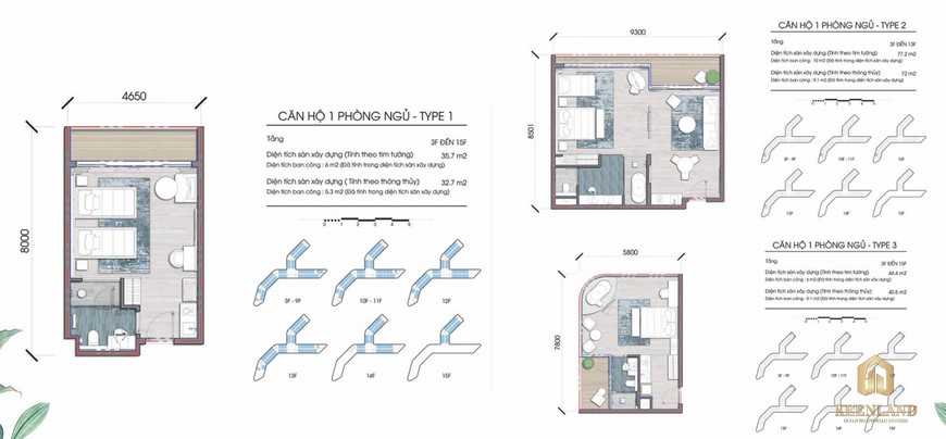 Thiết kế căn hộ nghỉ dưỡng Charm Hồ Tràm 1 phòng ngủ