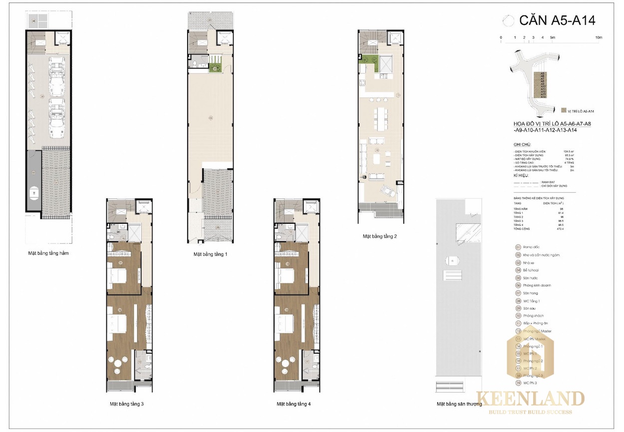 mặt bằng thiết kế nhà phố Precia Riverside Quận 2