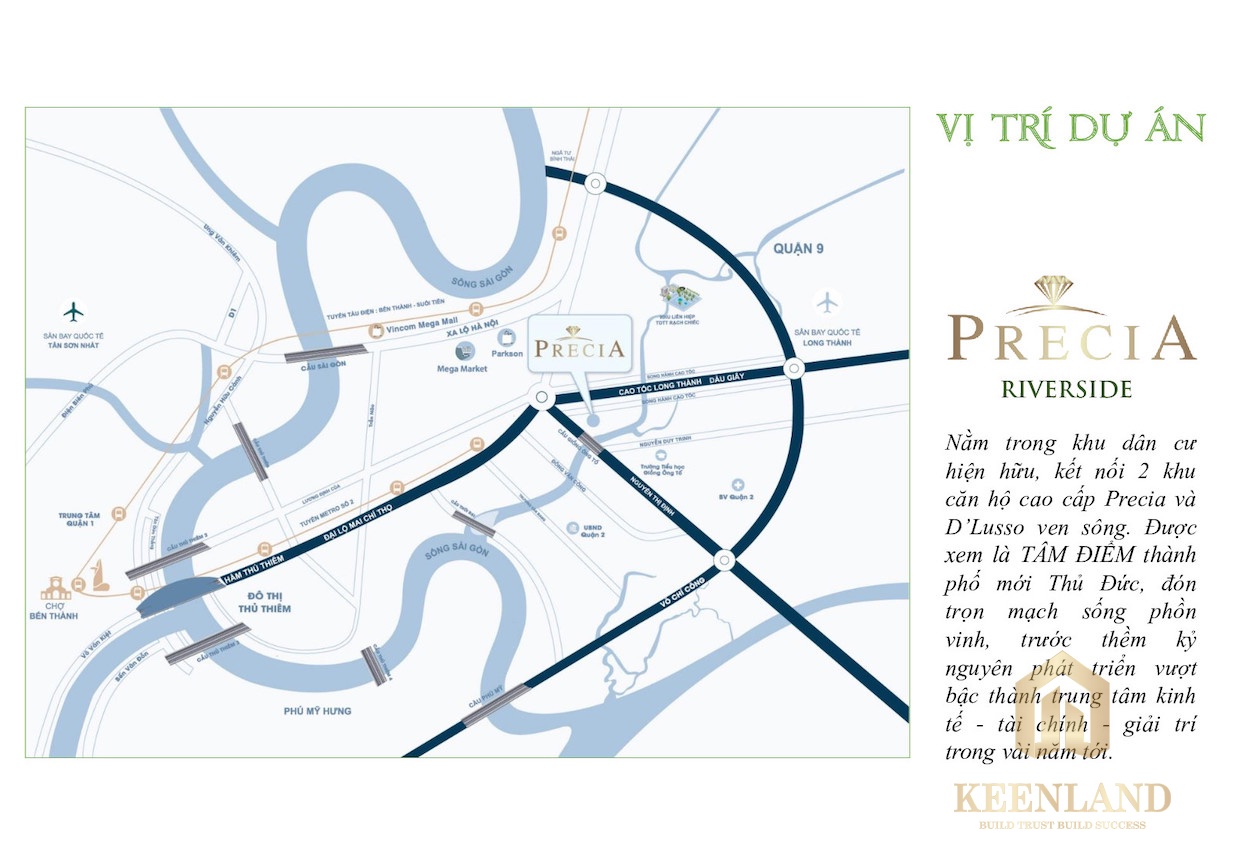 Vị trí nhà phố Precia Riverside Quận 2