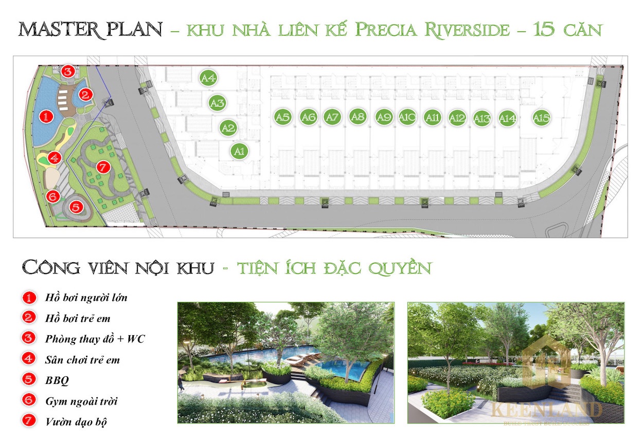 Tiện ích nhà phố Precia Riverside Quận 2