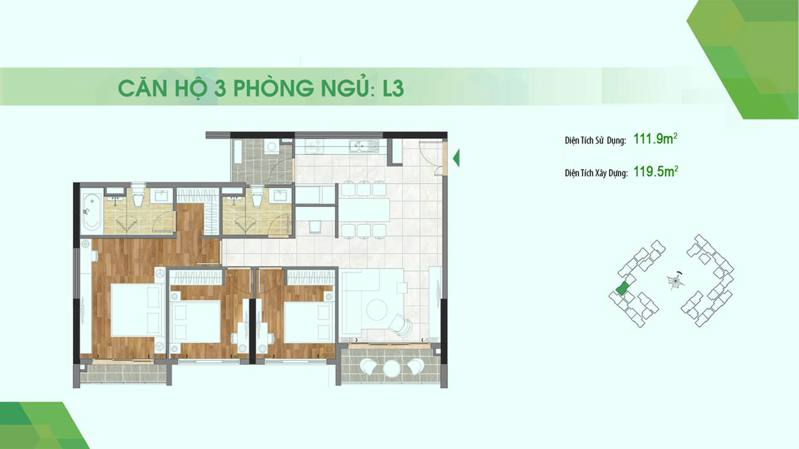 dự án Sadora Apartment mặt bằng L3