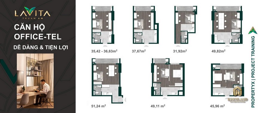 Thiết kế căn hộ Officetel Lavita Thuận An