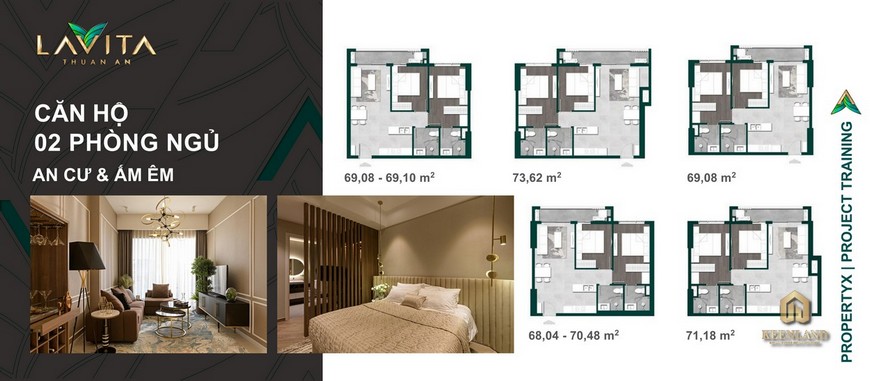 Thiết kế căn hộ 2 PN Lavita Thuận An