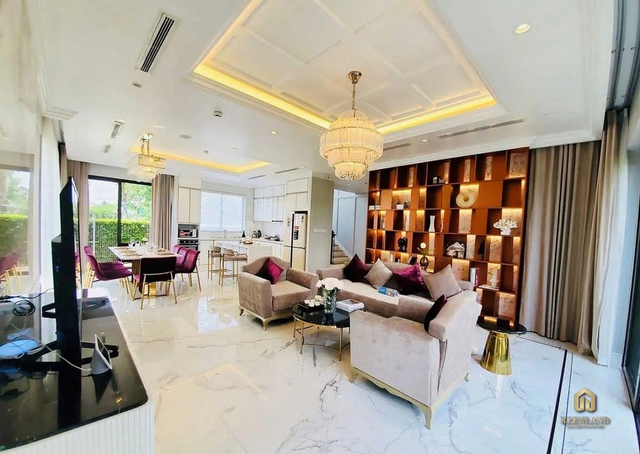 Mẫu phòng khách tại biệt thự đơn lập Izumi City