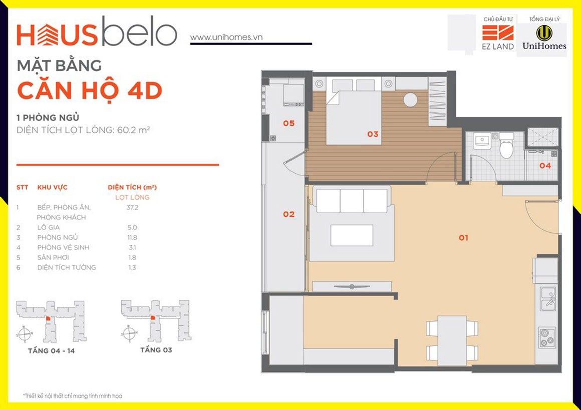 Thiết kế căn hộ 4D dự án Hausbelo quận 9